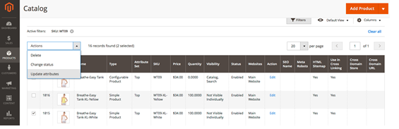 Assign Attributes to the Products