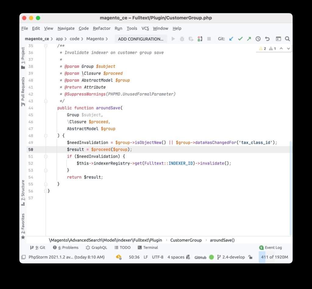 Magento source code in the PHPStorm running remotely